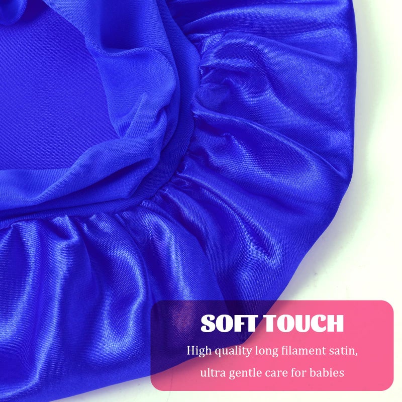 Ajcotahm 2 PCS Bonnets for Kids Bonnet for Boys Silk Satin Sleeping Cap Satin Kid Bonnets Curly Hair Wrap Elastic Wide Band Bonnet Sleep Cap for Child Toddler - Image 3